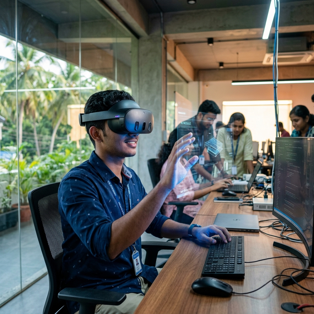 Student Experiencing VR Technology